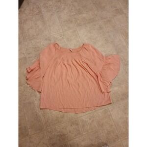 Est. 1946 Women's Peach Peasant Blouse, Size 18/20W, Est. 1946